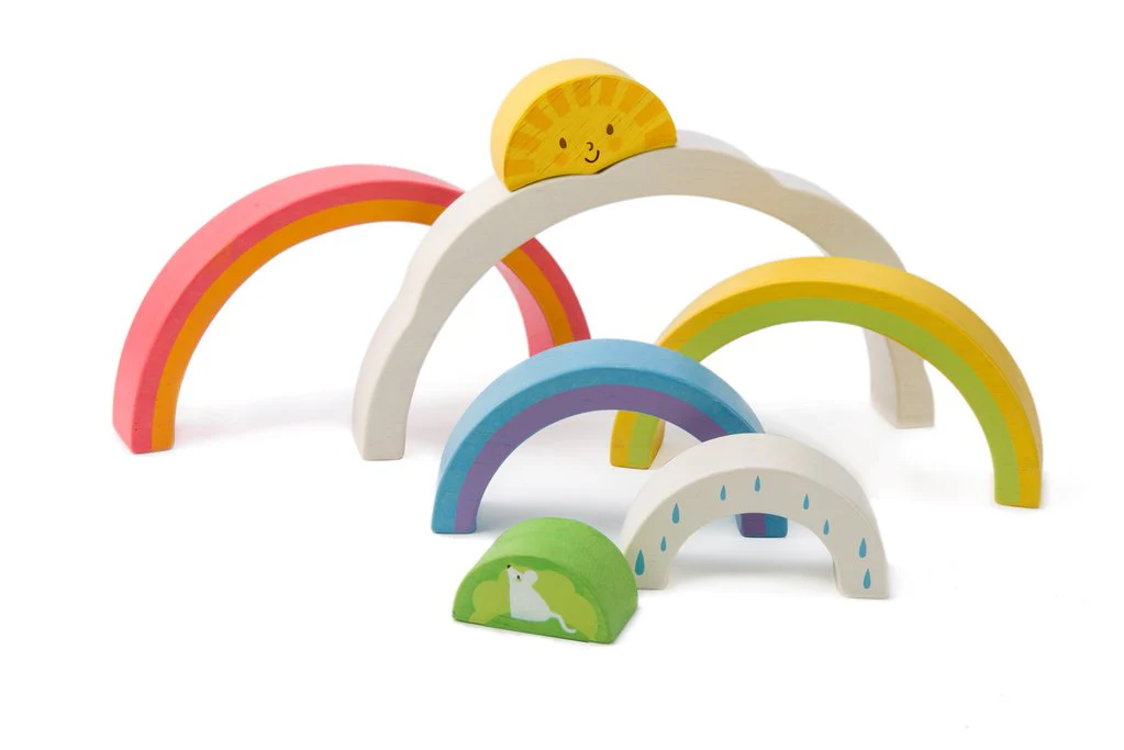 Rainbow Tunnel Stacker Wooden Toy - Image 3