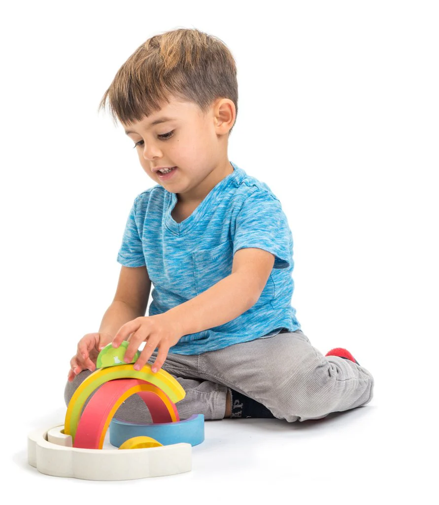 Rainbow Tunnel Stacker Wooden Toy - Image 5