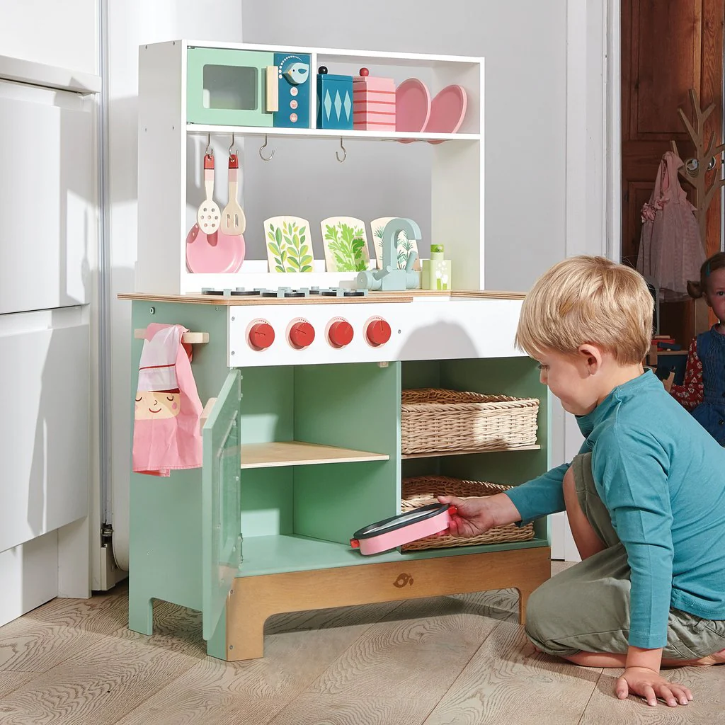 Retro Wooden Toy Kitchen Range - Image 4